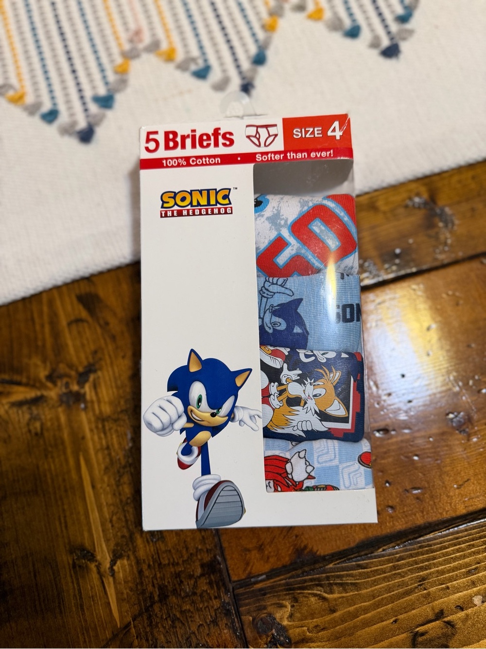 Sonic the Hedgehog 4 Briefs Size 4 100% Cotton Boys Underwear